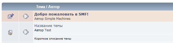 Пример вывода описания темы
